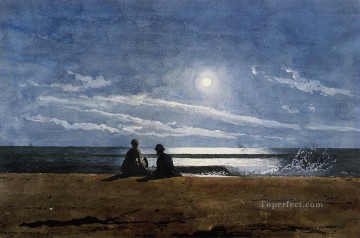 ウィンスロー・ホーマー Painting - 月光写実主義海洋画家ウィンスロー・ホーマー